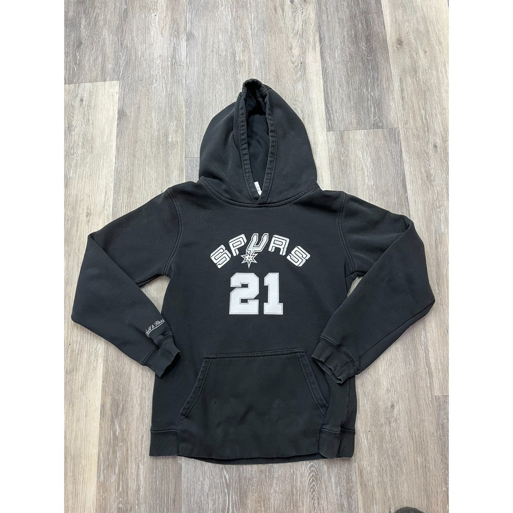 Vtg Mitchell & Ness San Antonio Spurs Tim Duncan Hoodie Sweatshirt NBA Size S